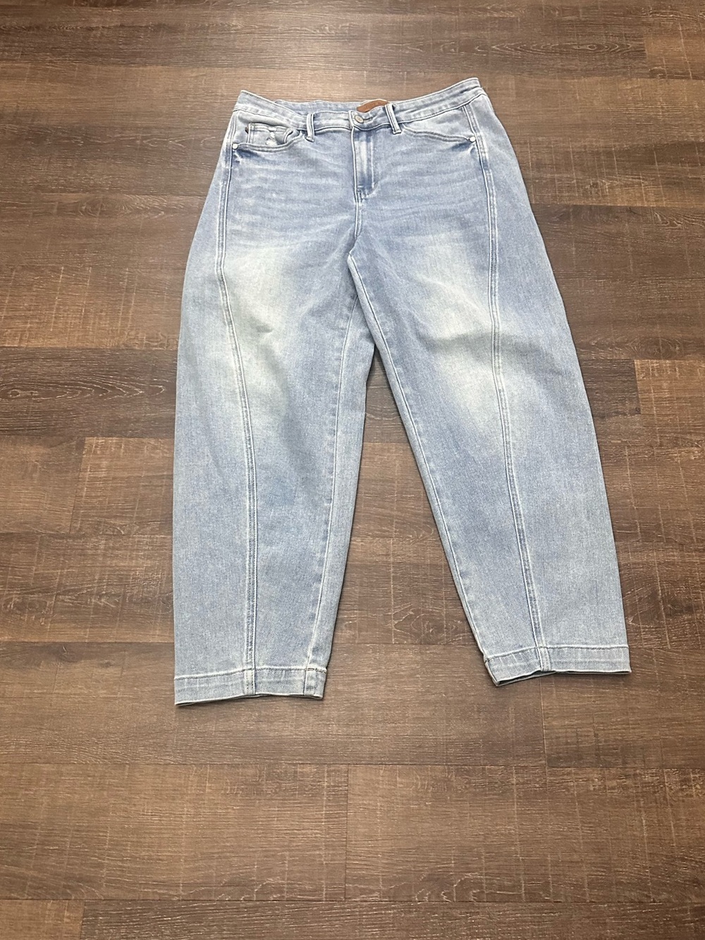 Judy Blue High Waist Side Panel Barrel Leg Denim Jeans Size 13/31